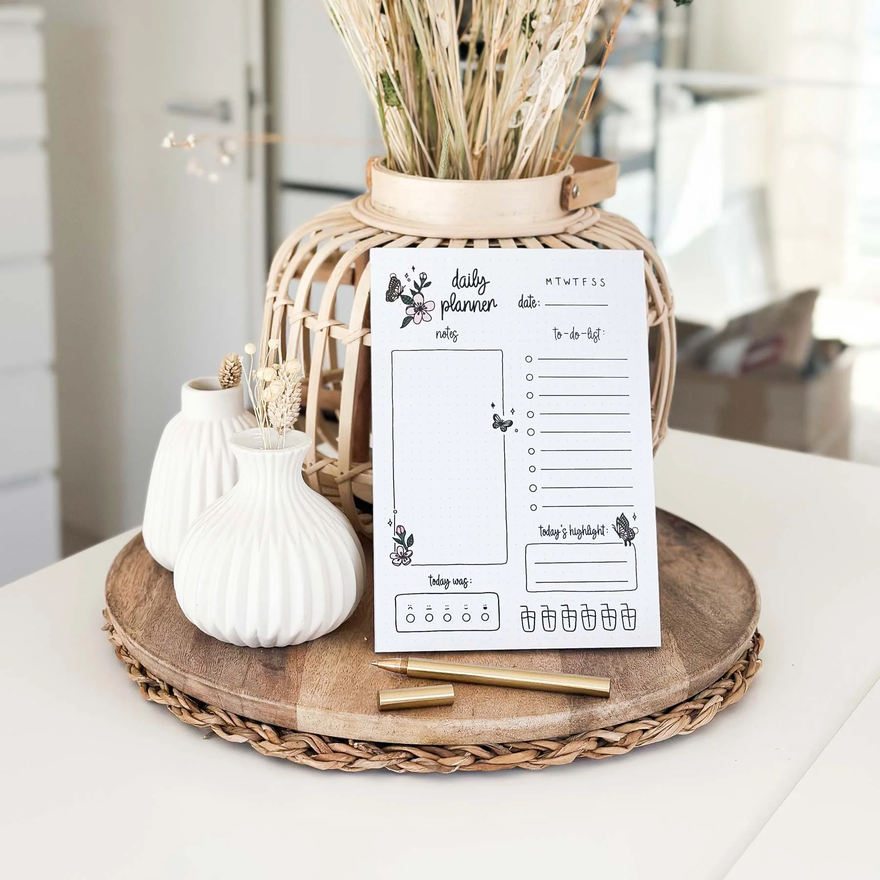 Daily Planner Pad - A5 - Butterflies - 100% Recycled paper - 50 pages - Image 3