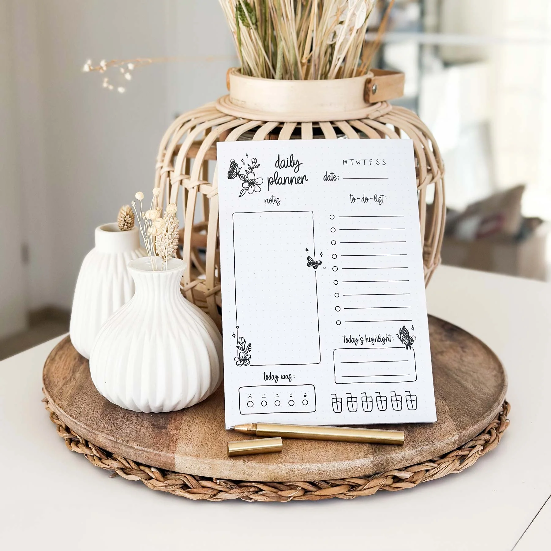 Daily Planner Pad - A5 - Butterflies - 100% Recycled paper - 50 pages - Image 4