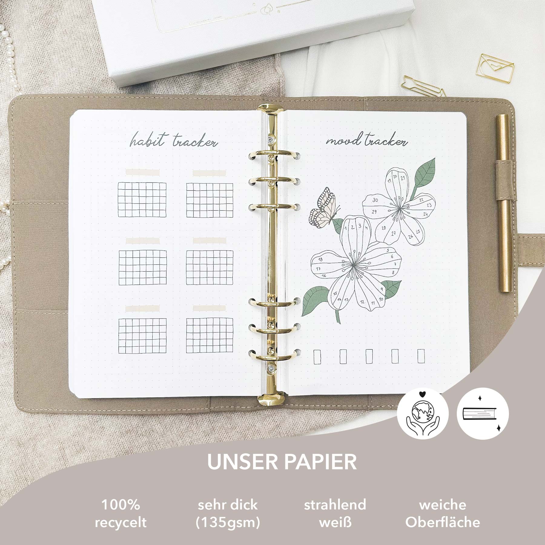 August - Seashells theme - Monthly Planner Undated - 16 hand-drawn pages - Image 7