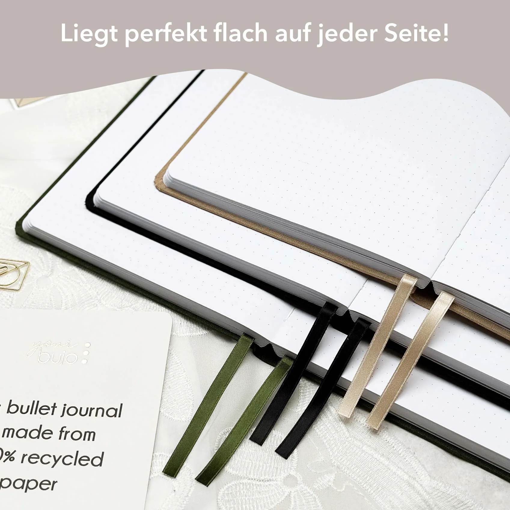 Dotted Journal - 176 pages - 100% recycled paper - Olive - Image 4