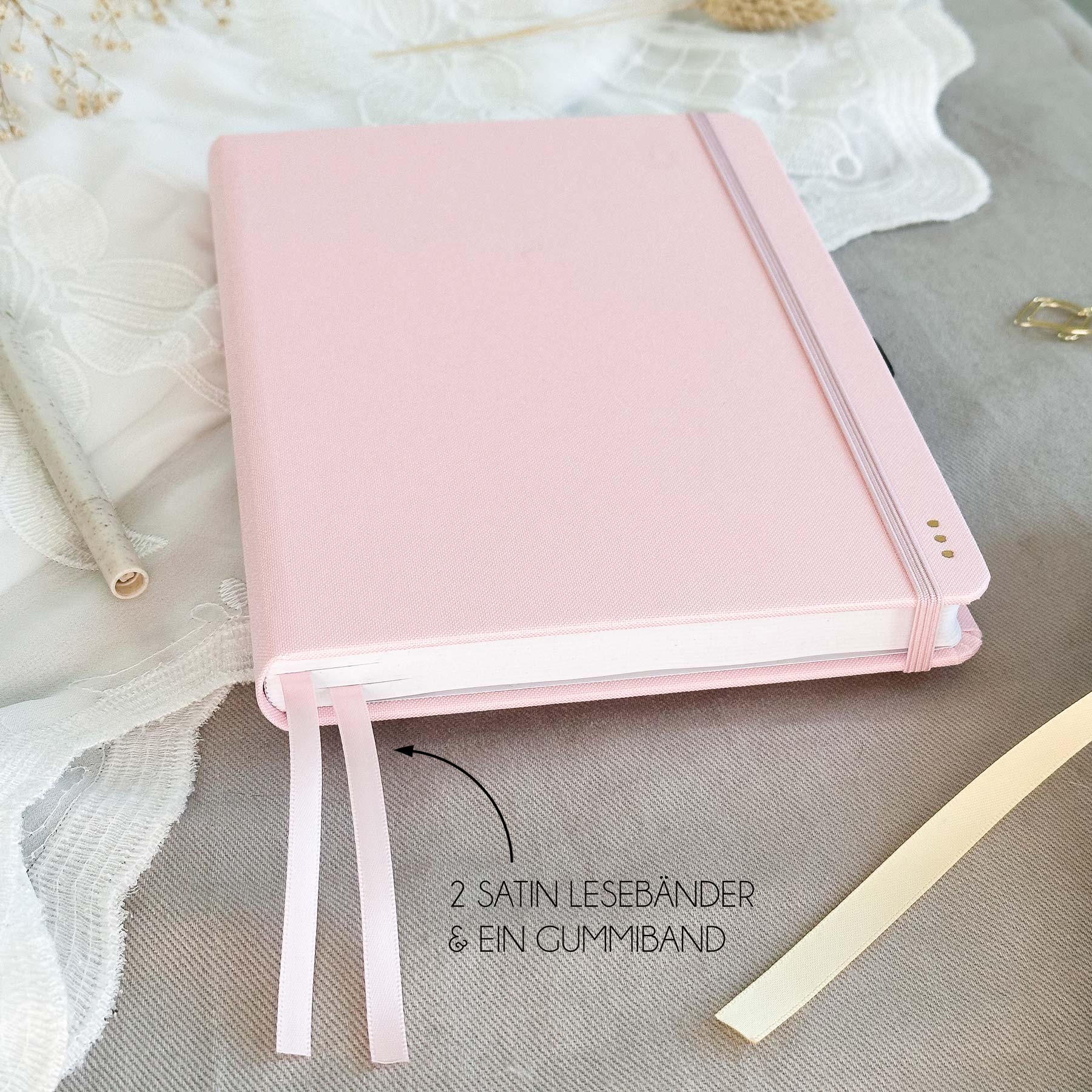 Dotted notebook - 176 pages - 100% recycled paper - Rose - Image 3