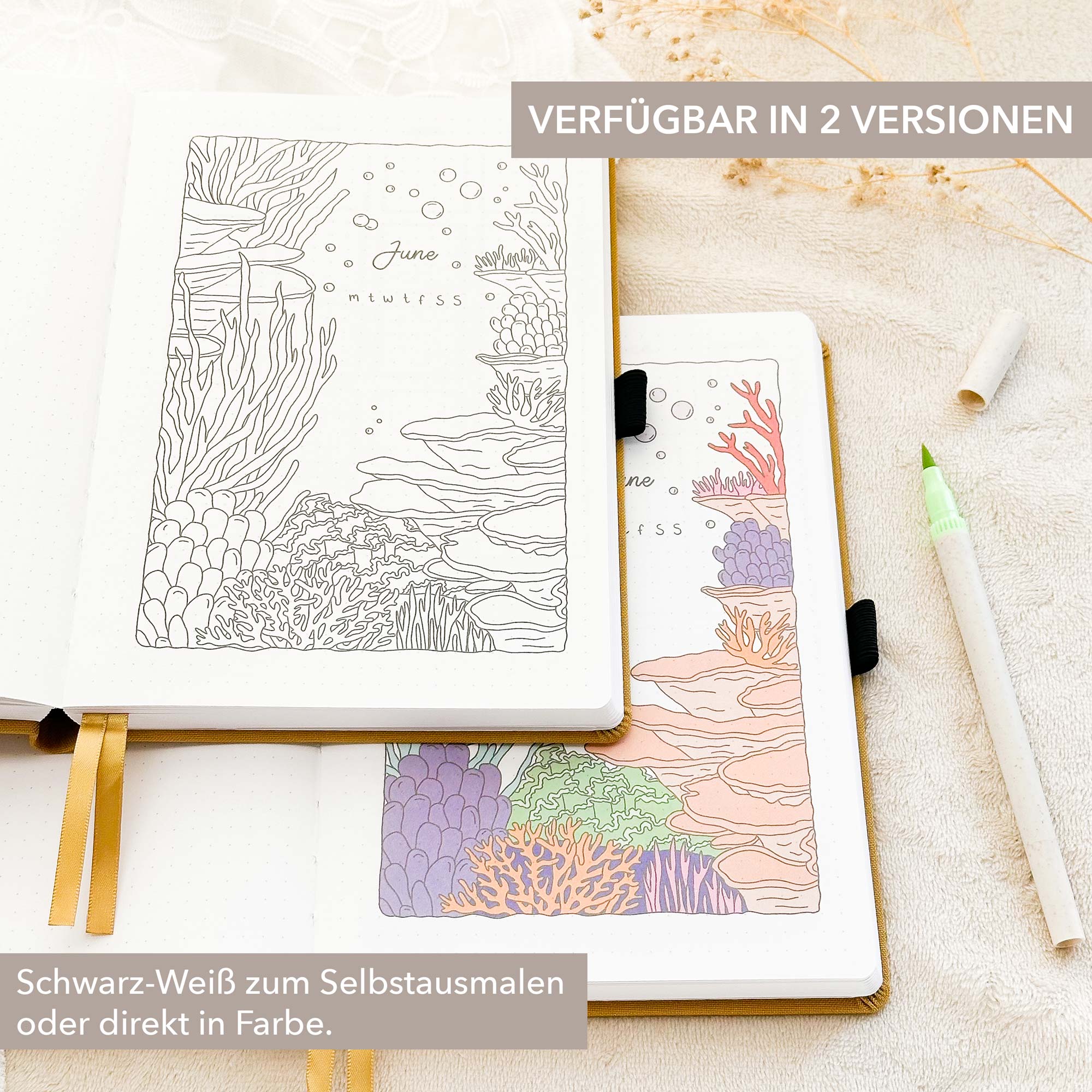 Hand-drawn journal - Undated planner - Bordeaux - Image 6