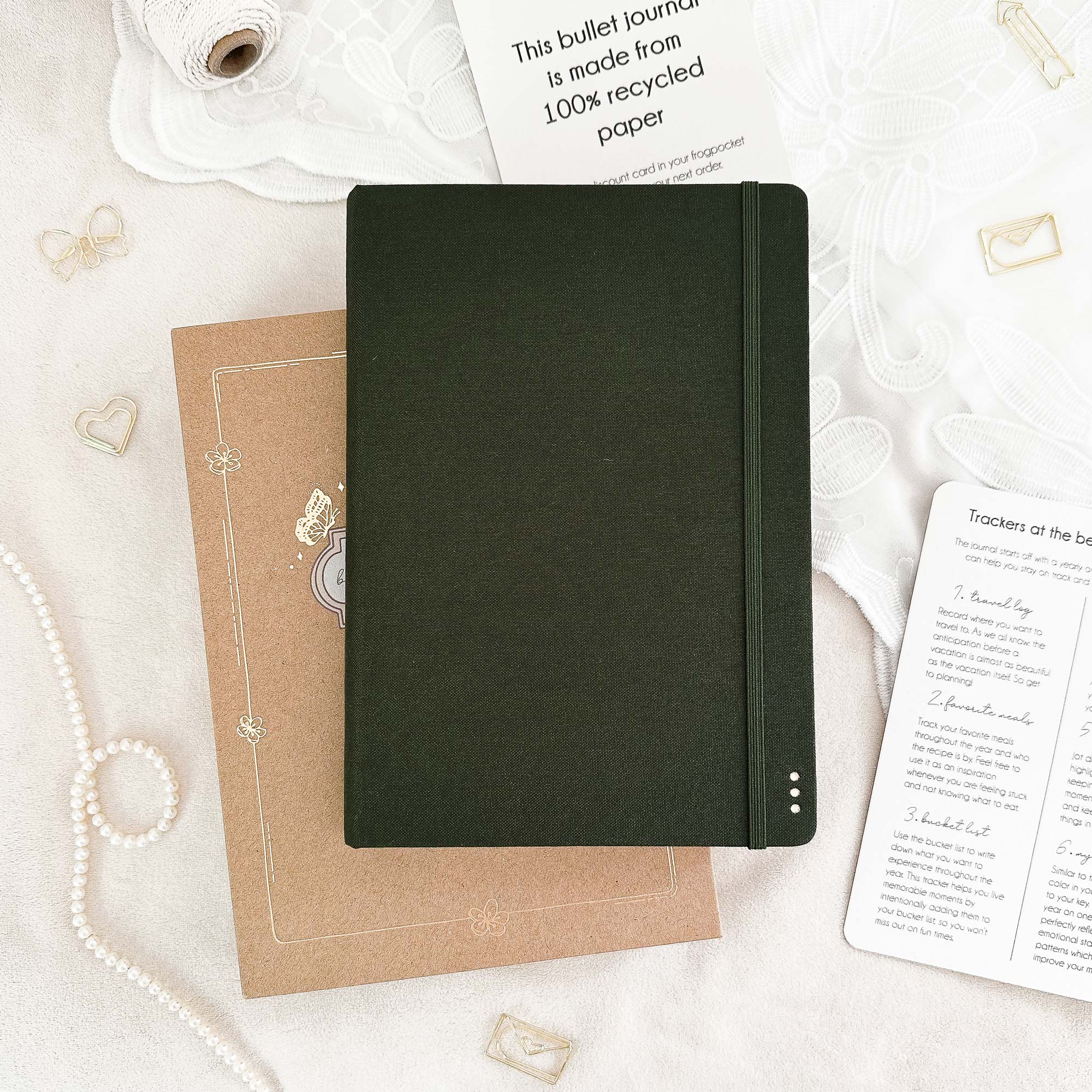 Hand-drawn planner - Undated - 100% recycled paper - Olive - Image 14