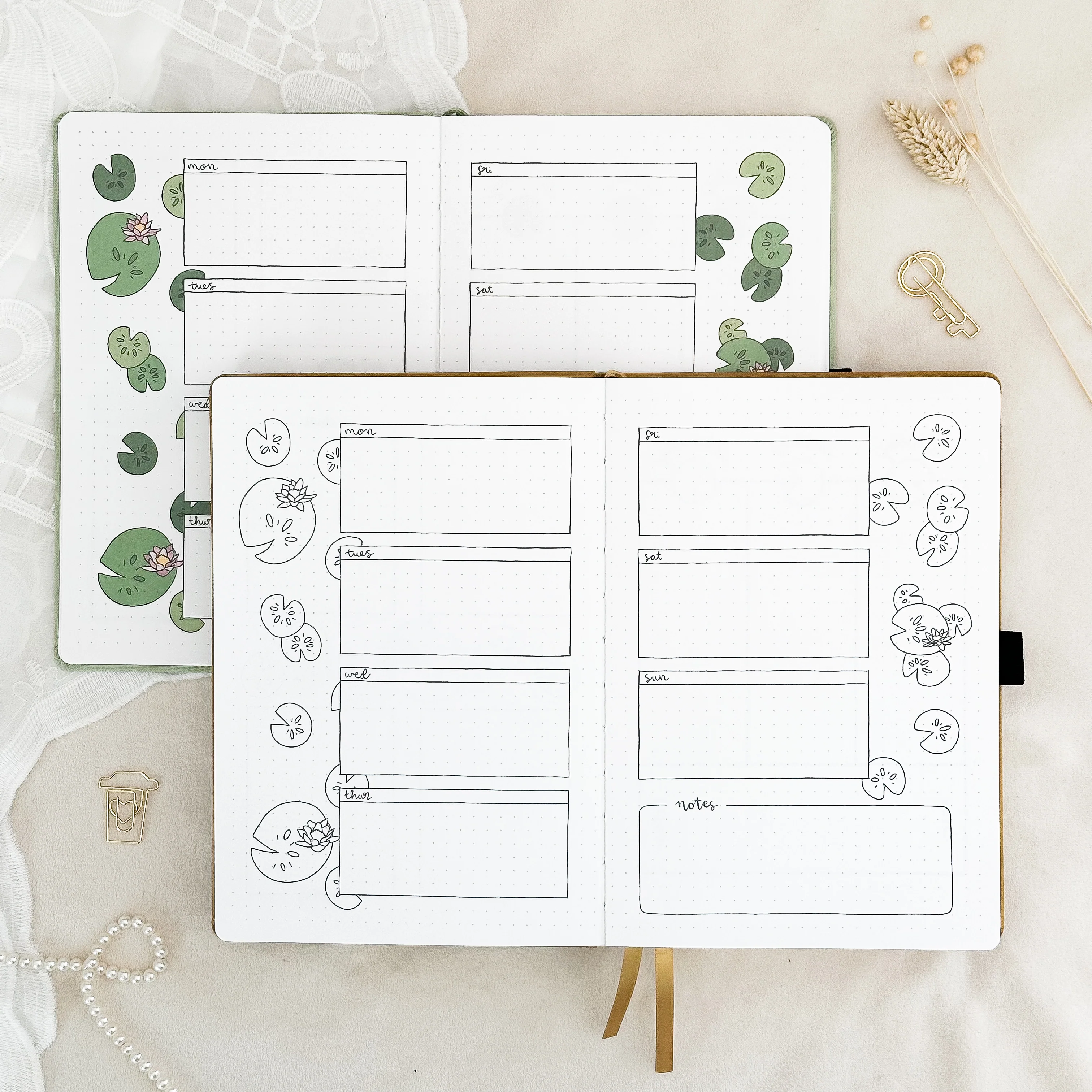 Hand-drawn planner - Undated - 100% recycled paper - Olive - Image 28