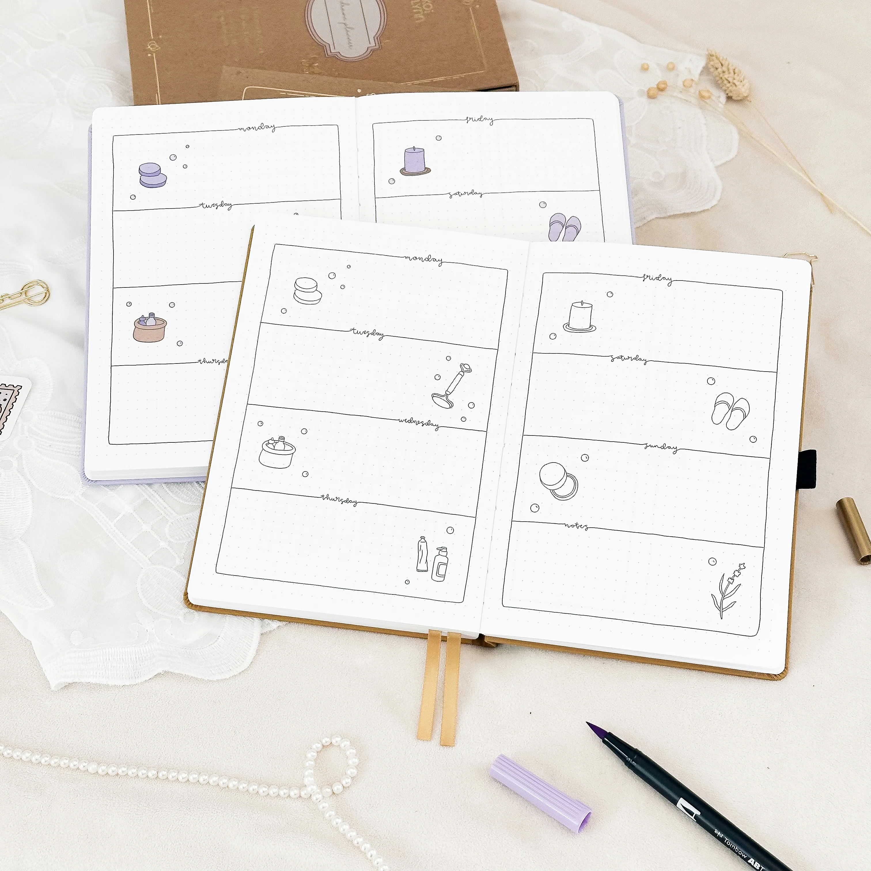 Hand-drawn planner - Undated - 100% recycled paper - Olive - Image 29
