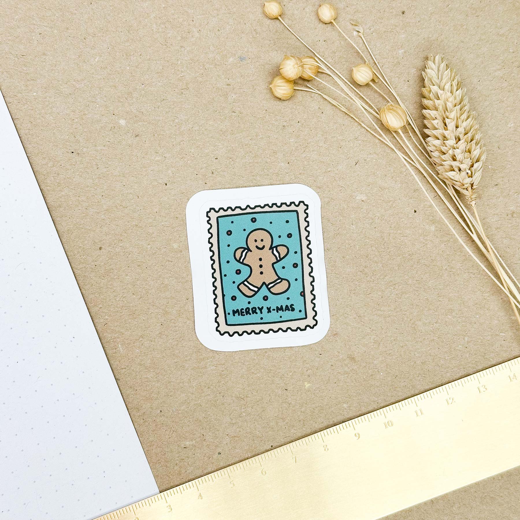 Hand-drawn sticker - Christmas stamp 2 - Size M