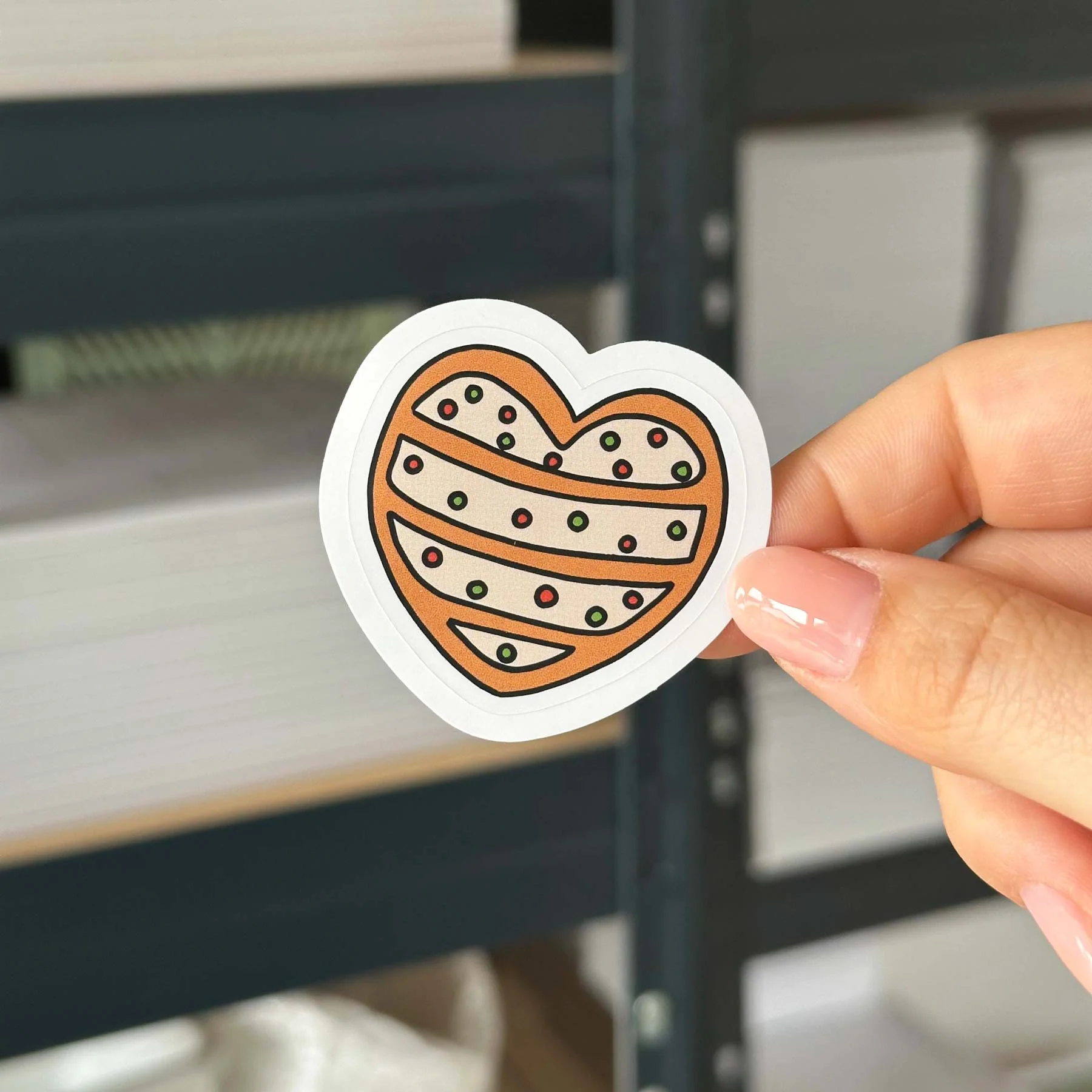Hand-drawn sticker - Gingerbread heart - Size M - Image 2