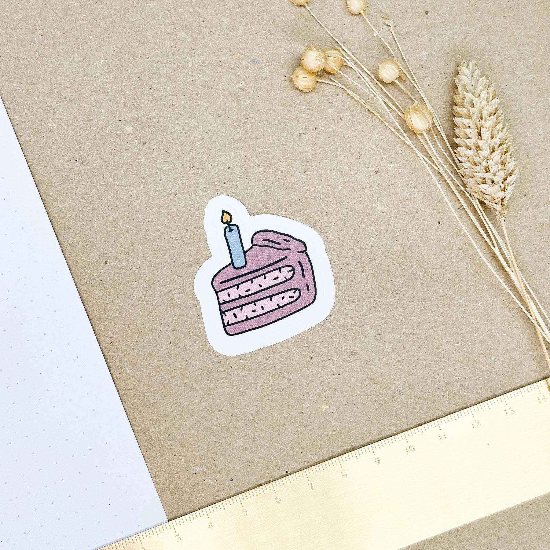 Hand-drawn sticker - Piece of cake - Size M
