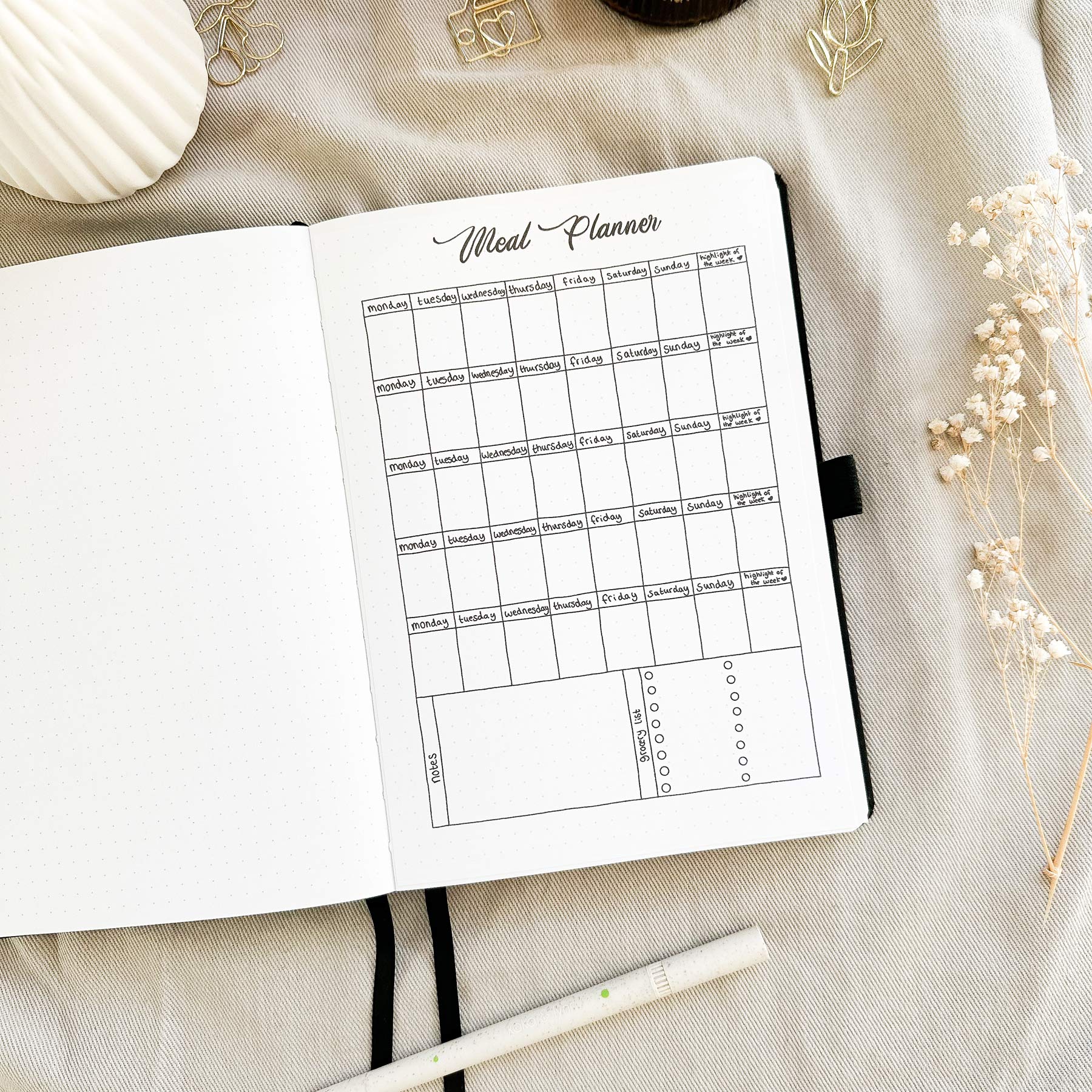 Meal planner - Stick-in-page - 100% recycled paper - Image 2