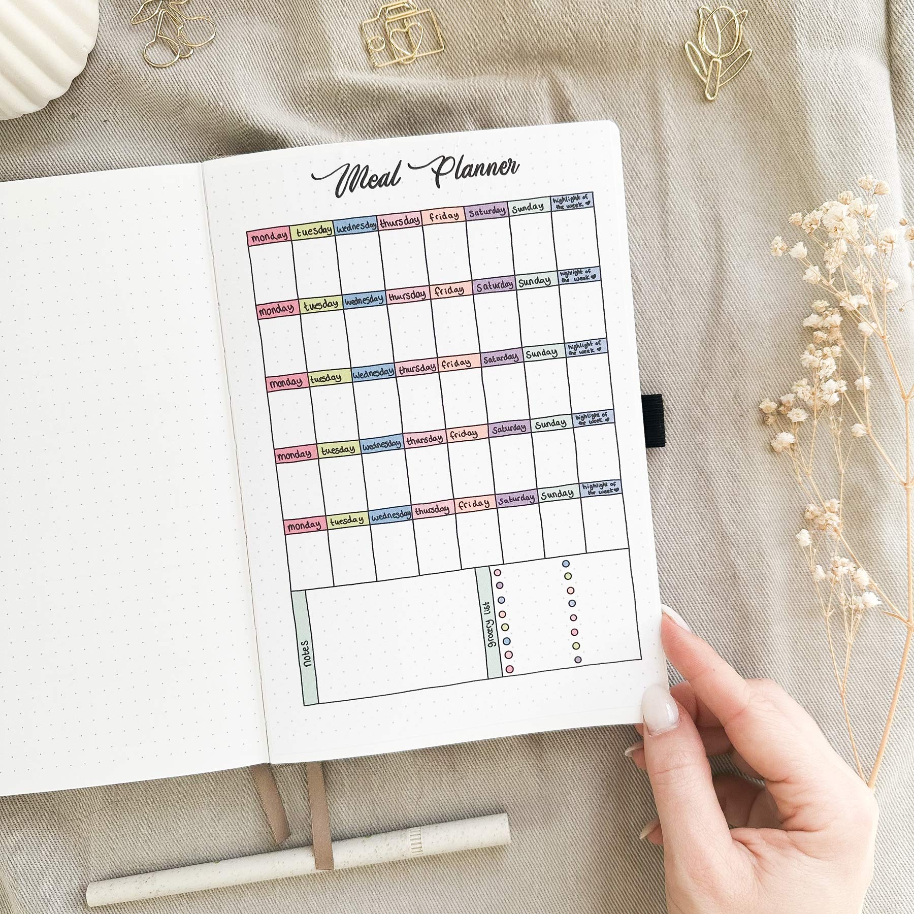 Meal planner - Stick-in-page - 100% recycled paper - Image 3