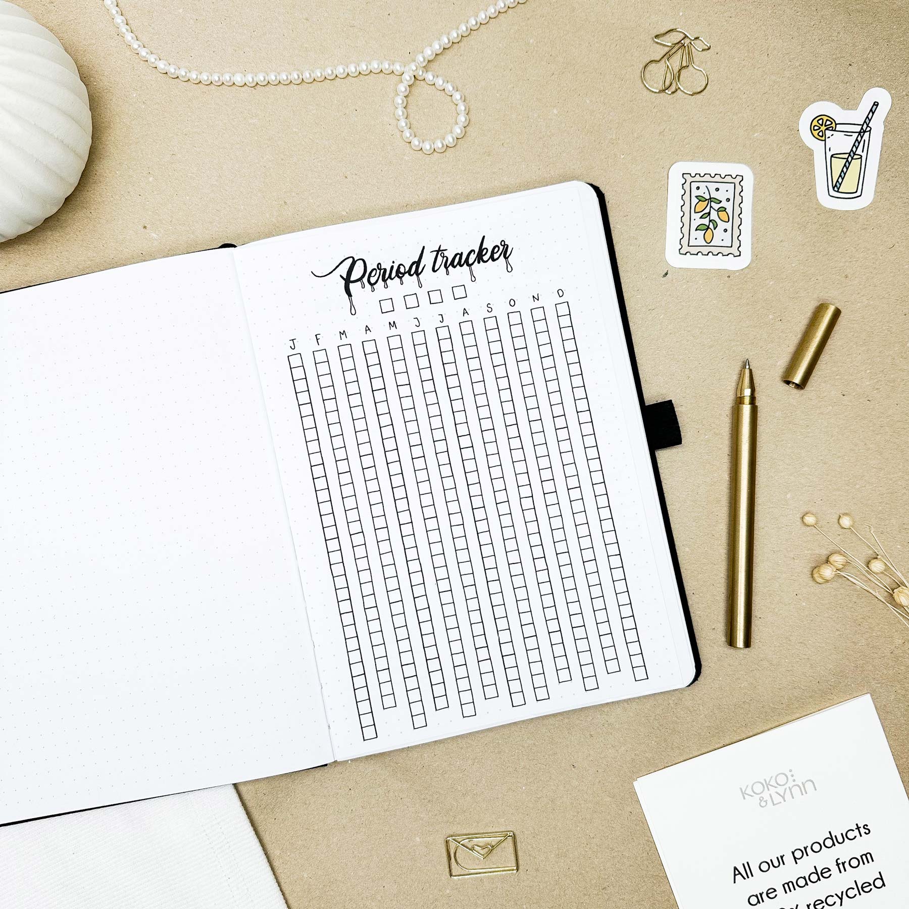 Period tracker - Stick-in-page - 100% recycled paper - Image 3