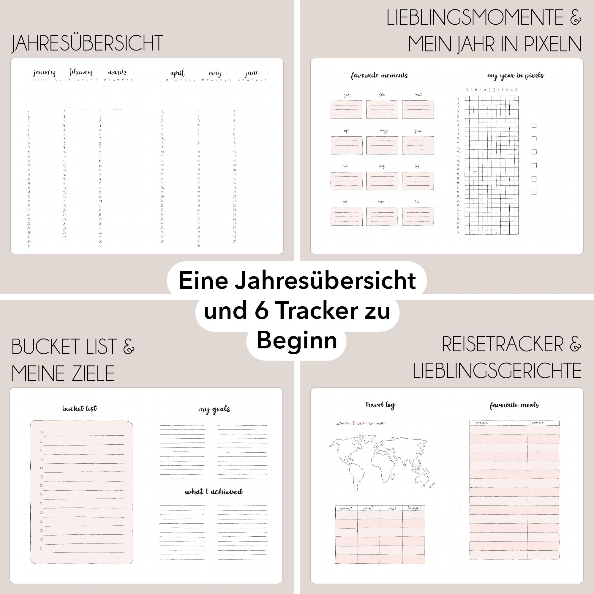 Hand-drawn planner - Undated - 100% recycled paper - Black vegan leather - Image 12