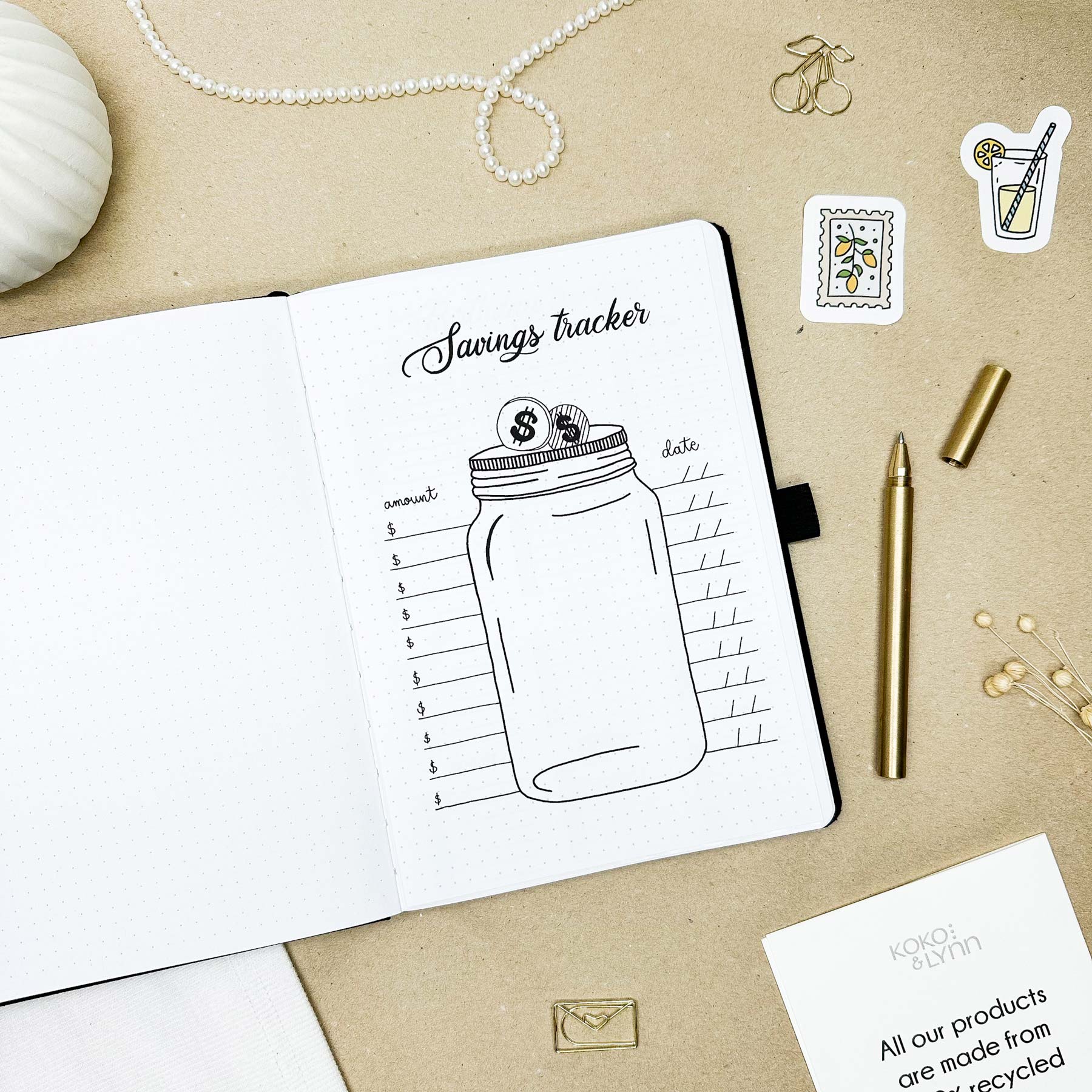 Savings tracker - Stick-in-page - 100% recycled paper - Image 3