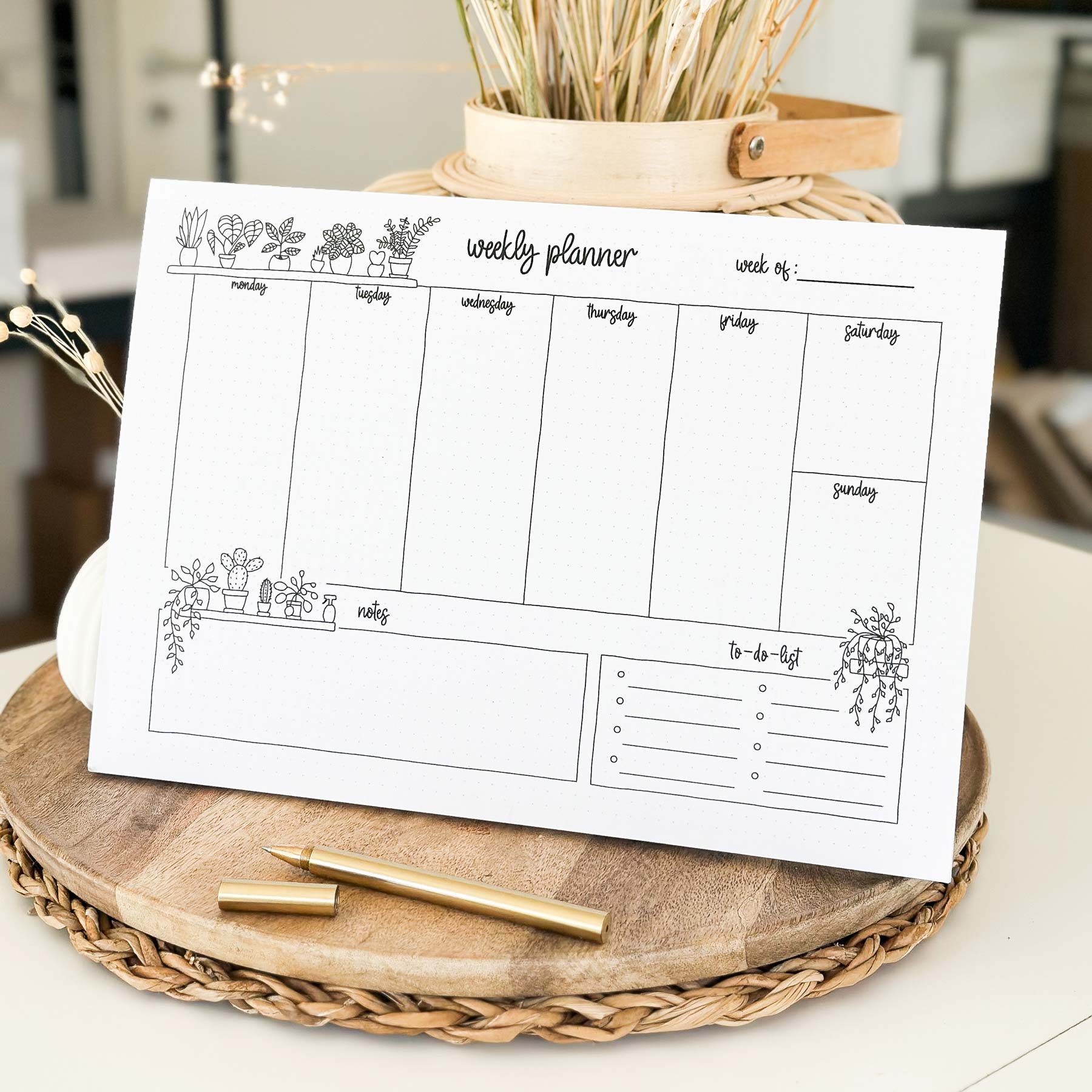 Weekly Planner Pad - A4 - Plants - 100% recycled paper - 50 pages - Image 3